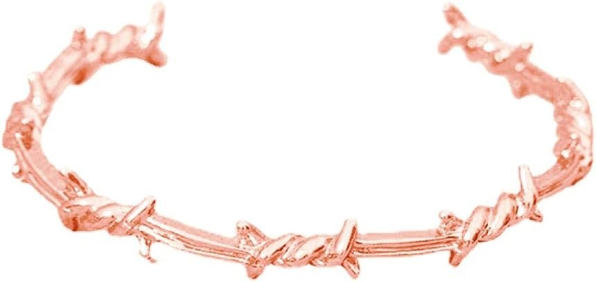 Bracelet for Men Twisted Double Barbed Wire Cuff Gothic Style Uniq Bracelet Gift