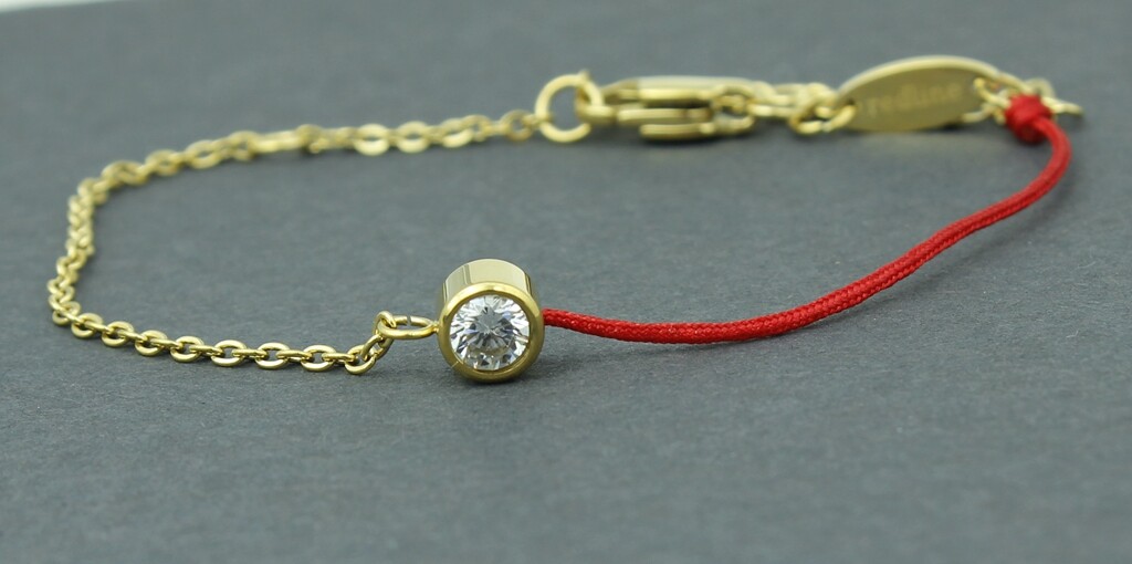 Women Titanium Stainless Steel Delicate Solitaire Red Rope Chain Bracelet 5.5-8