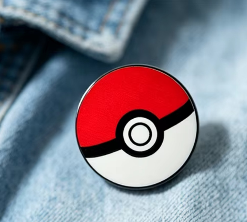 RED POKE BALL-PIN-2 OR MORE PINS SHIPPING IS $5.49-SPEND $20 SHIPPING IS FREE