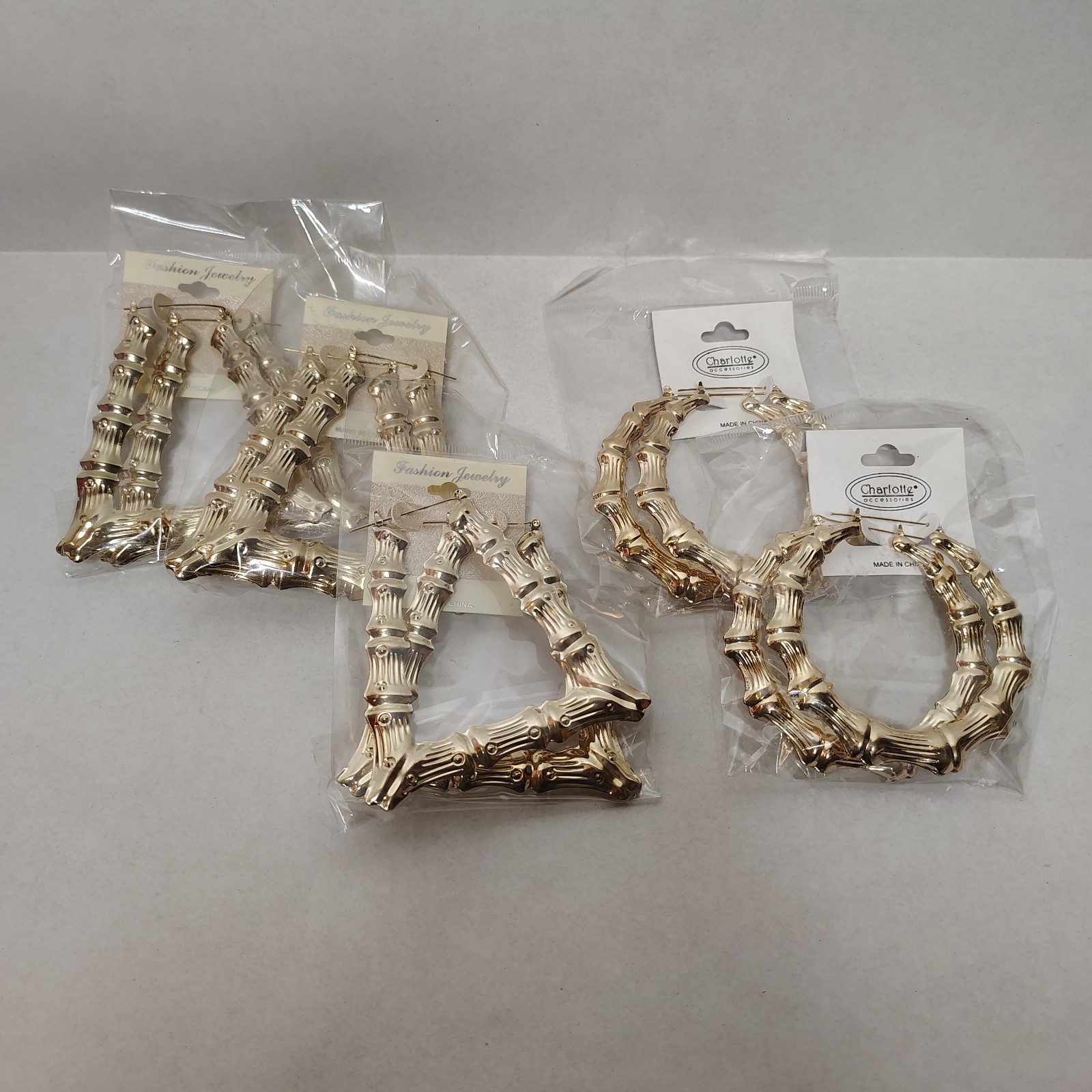 Bamboo Fashion Costume Earrings Statement Hiphop Lot Of 5 NEW