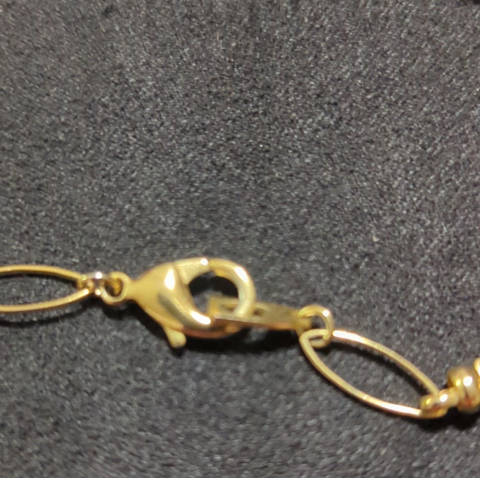 Gold Marquise Decorative Link Chain Necklace with Lobster Clasp, Metal, No Stone