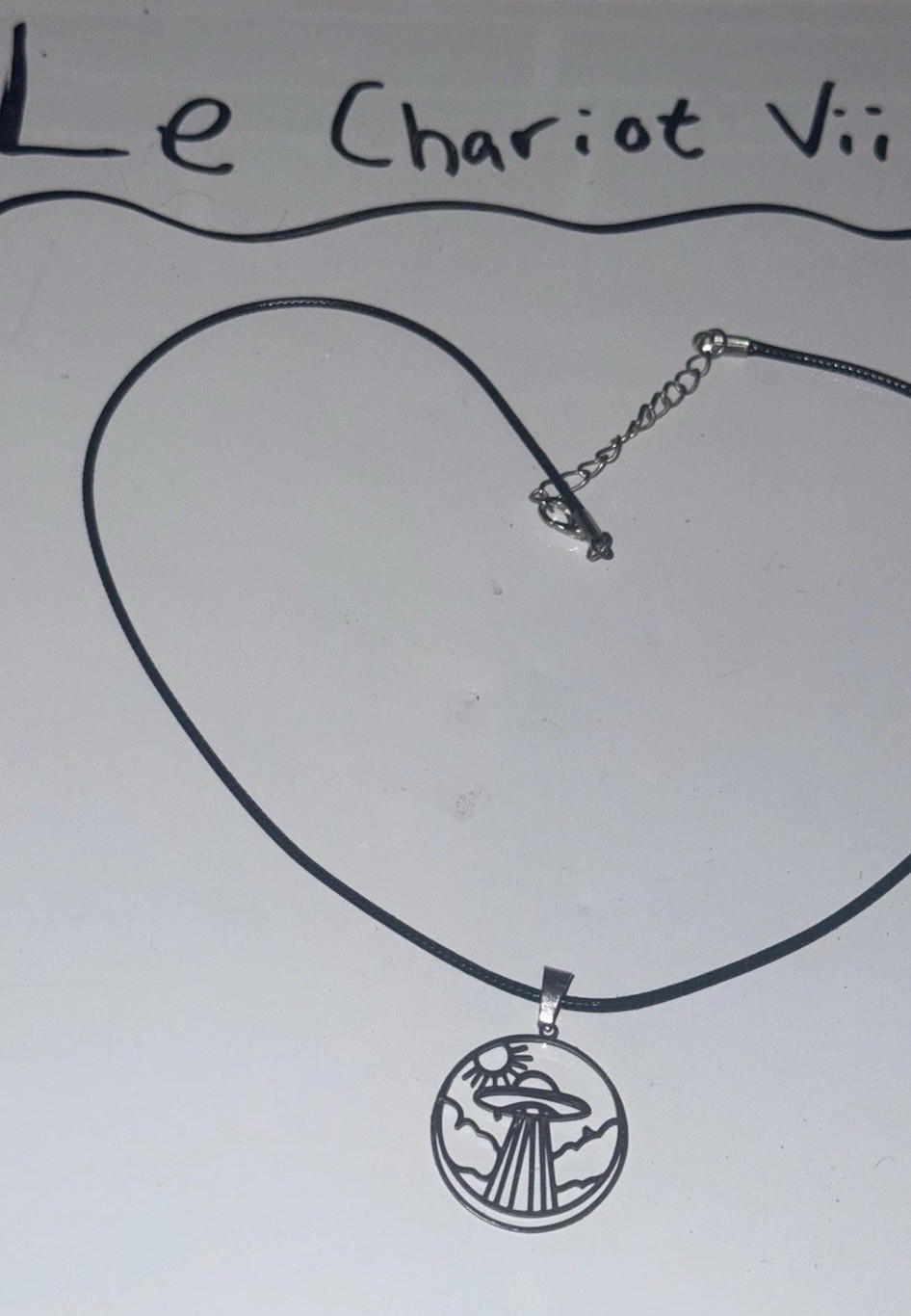 UFO Spaceship Necklace Sterling Silver Pendant Jewelry Gift for Men Women Kids