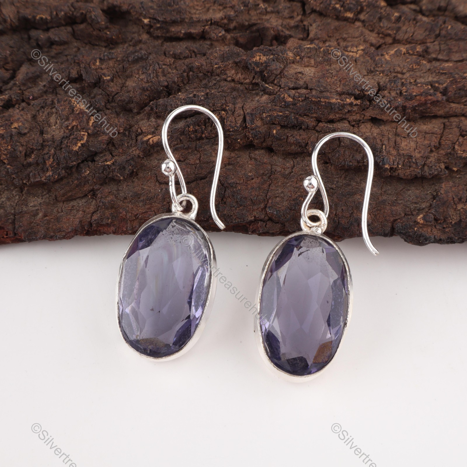 Oval Tanzanite Gemstone 925 Silver Daughter Drop Dangle Channel Set New Earrings