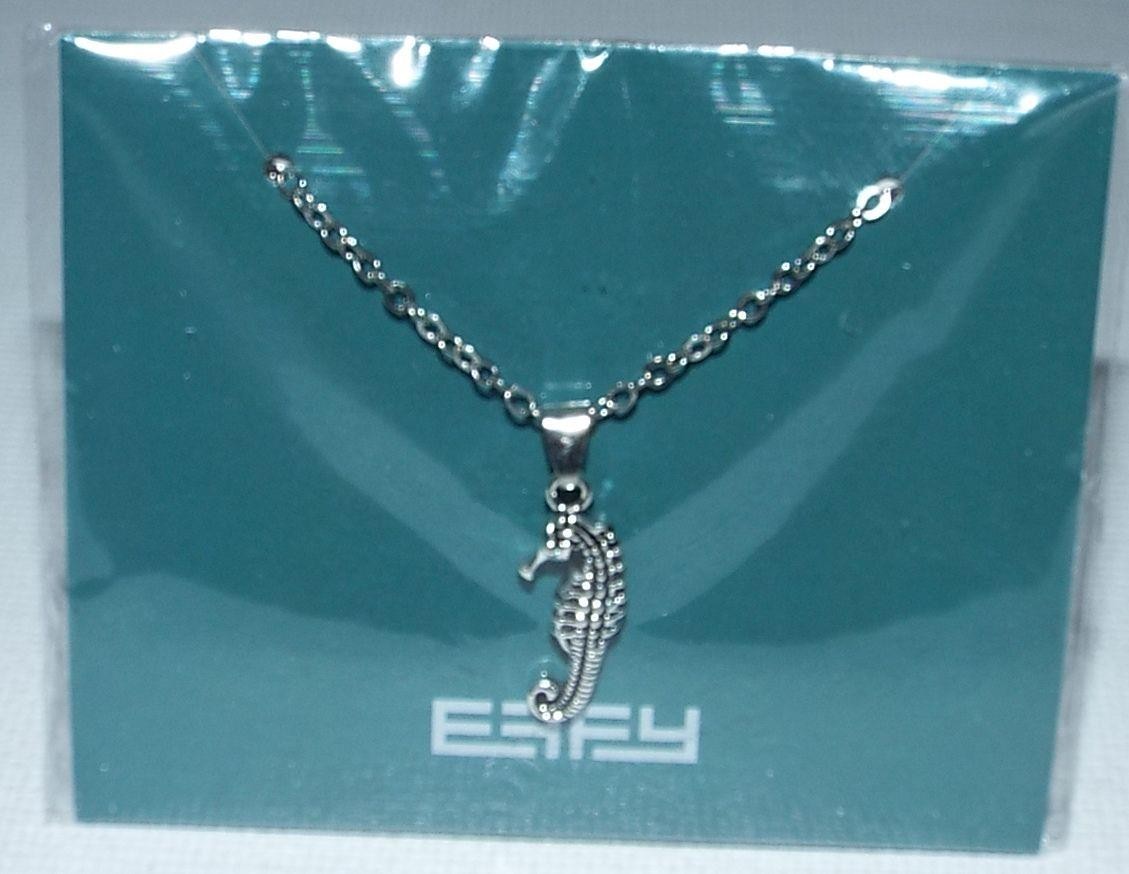 NEW SEALED Effy Silver Tone Seahorse Charm 18″ Necklace New on Original Card