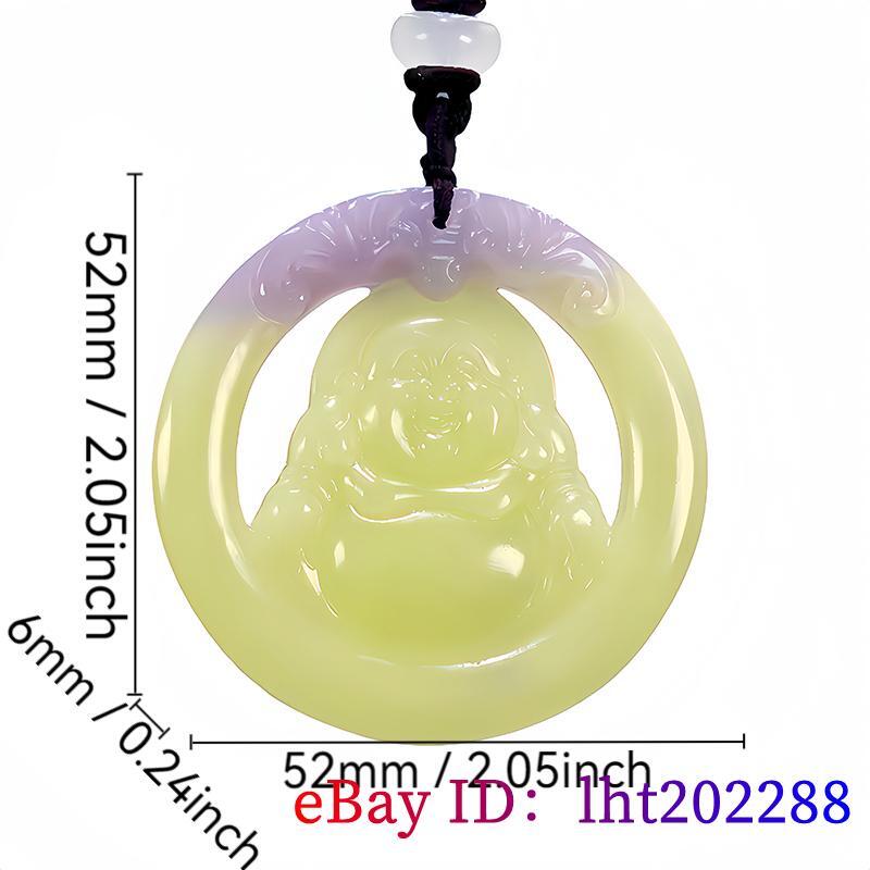 Real Hetian Jade Maitreya Buddha Pendant Necklace Carved Jewelry Charm Natural