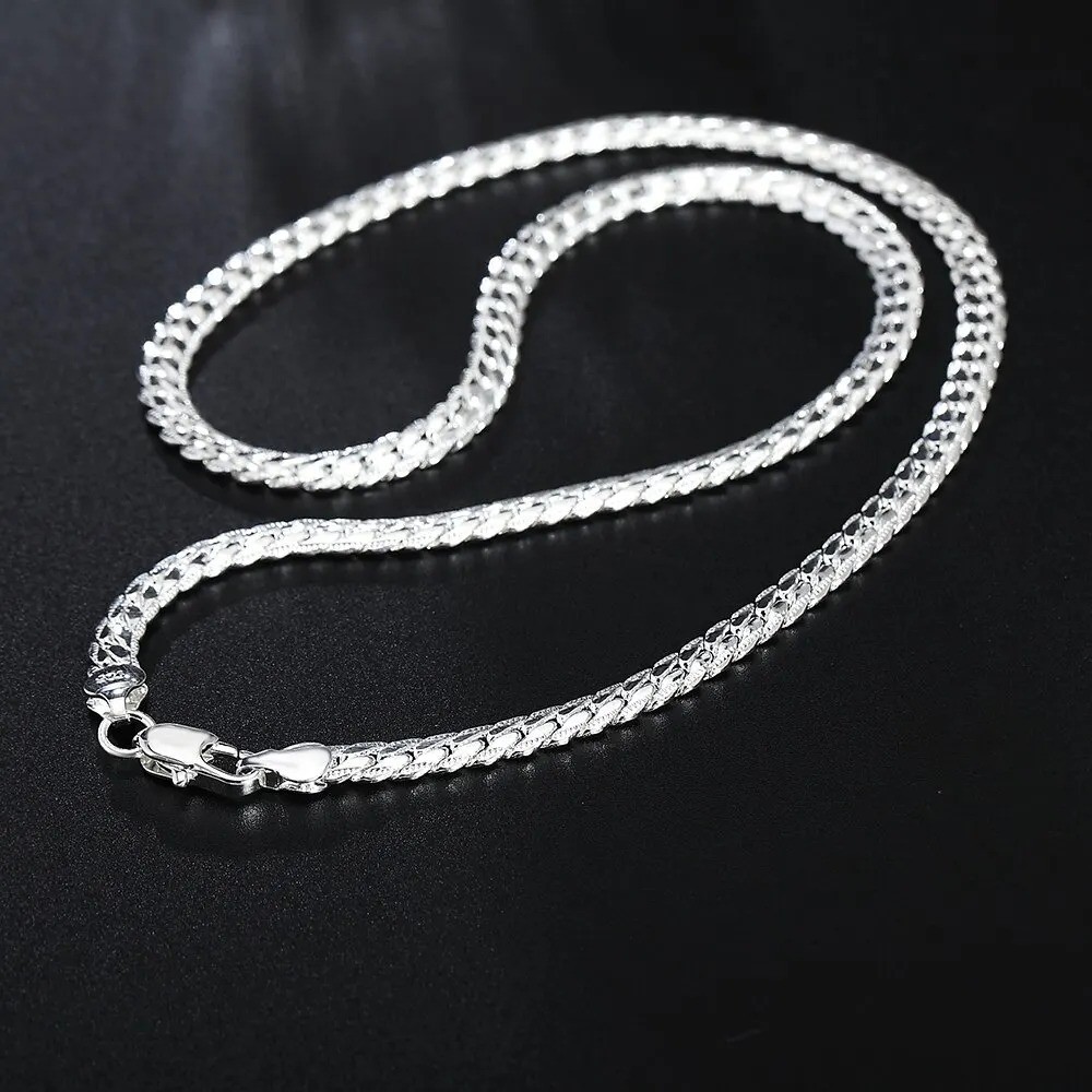925 Silver Solid Silver Chain Necklace Jewelry Fashion Gift for Women Men