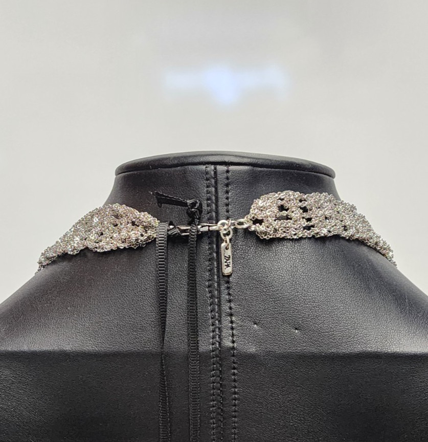 Zara Mesh Tassel Y Drop Necklace 30″