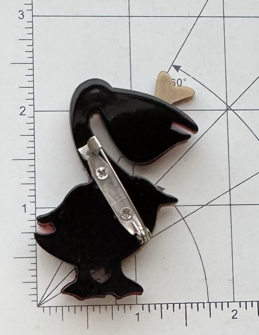 Acrylic Pelican w/ Fish Brooch Pin