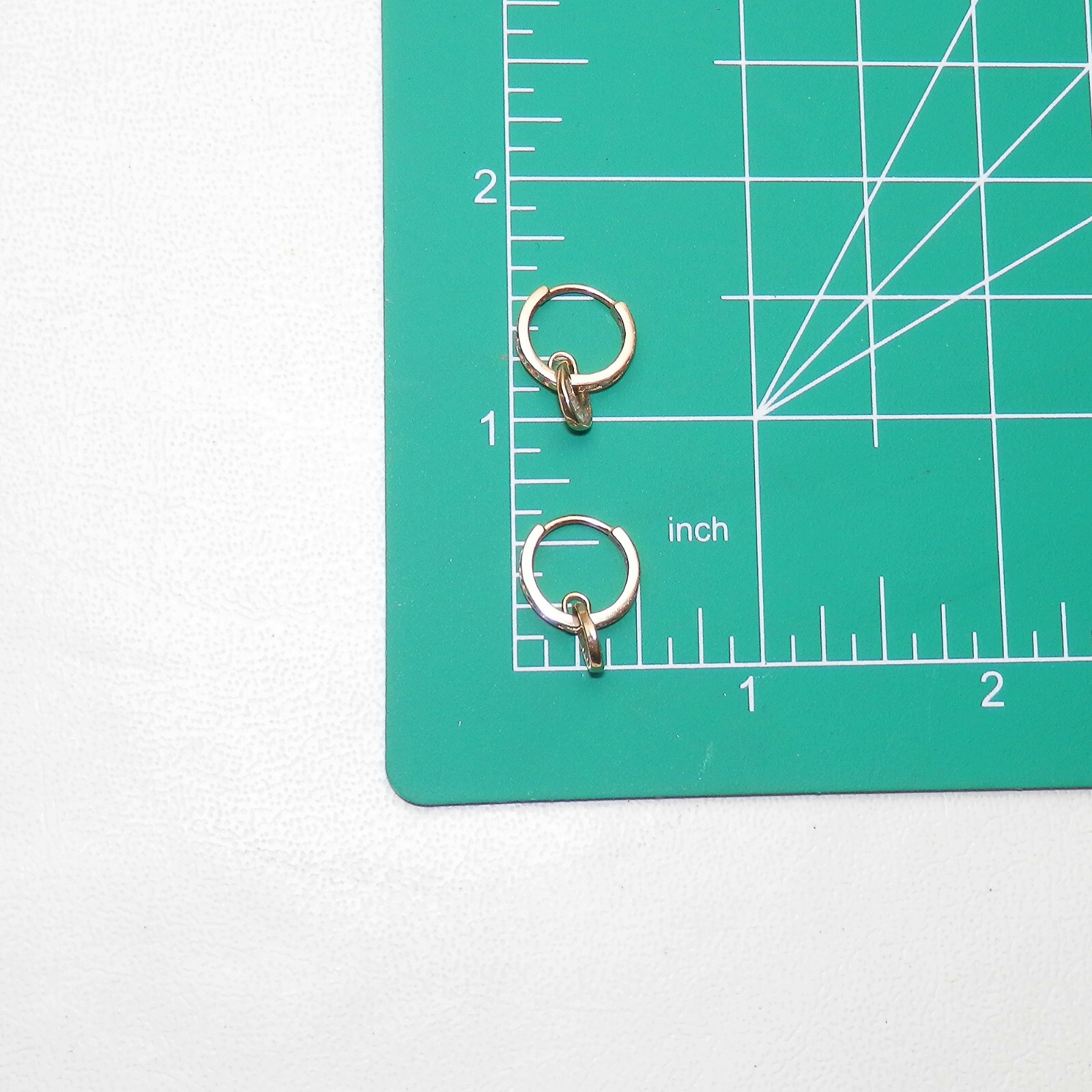 Solid Sterling Silver 925 ATI Gold Tone Crystal Huggie Dangle Hoop Earrings