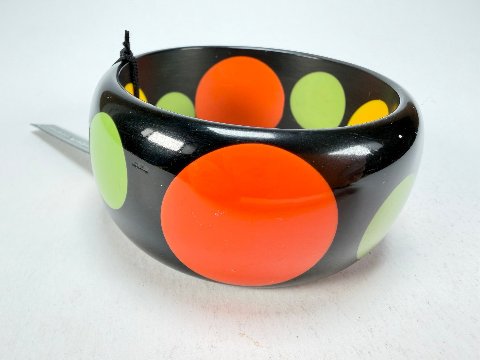 Marion Godart – BSX “Motif à Pois” Black & Mix Colours Solid Round 3.4cm Bangle