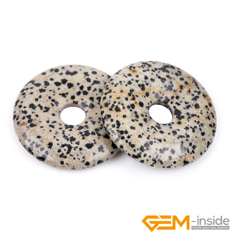Natural Assorted Stones Round Donut Beads For Pendant Earring Necklace 1 Pcs AU