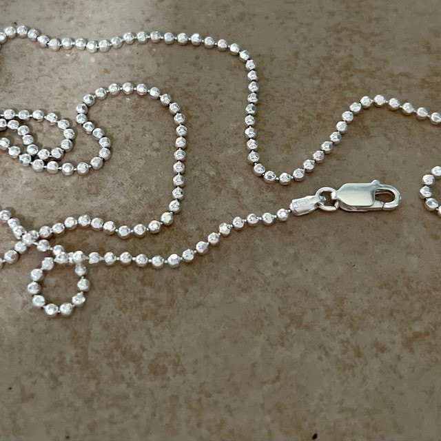 Diamond Cut Bead Chain – 2.2mm (Necklace,Bracelet,Anklet) – Sterling Silver [GI]