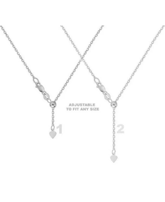 10k Solid Yellow or White Gold Box, Cable, Franco Rope Adjustable Necklace