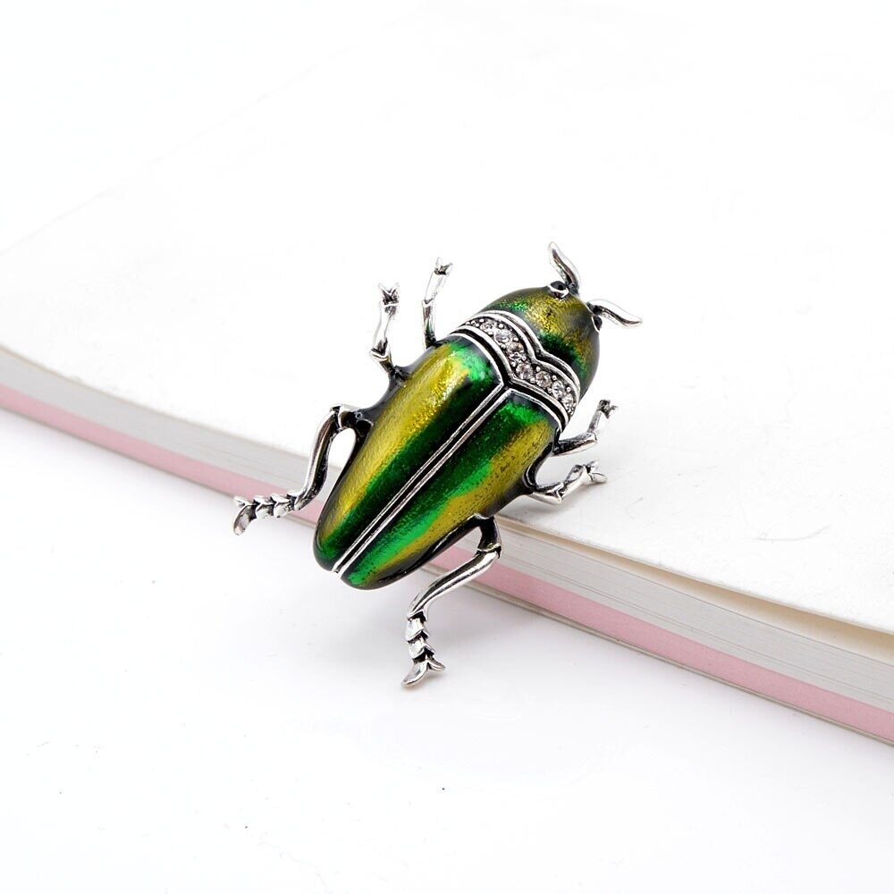 Fun Beetle Brooches Insect Pin Bug Brooch Women Men Jewelry Badges Fashion Gift
