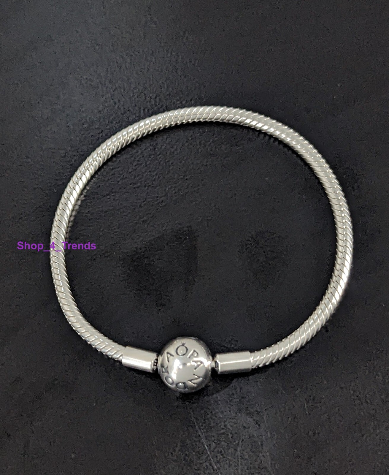 100% Authentic PANDORA 590728 925 Silver Smooth Snake Chain Charm Bracelet New