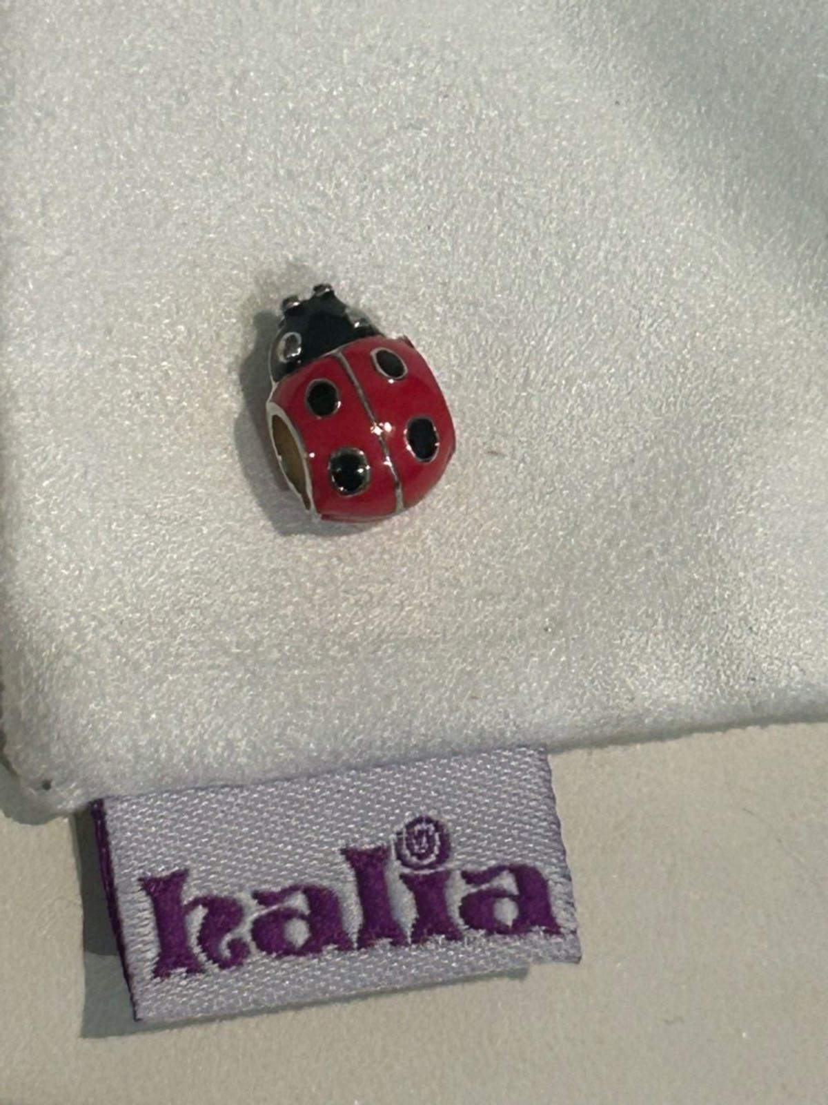 “A Lady Tonight” Ladybug Charm – Red & Black Enamel/Sterling Silver