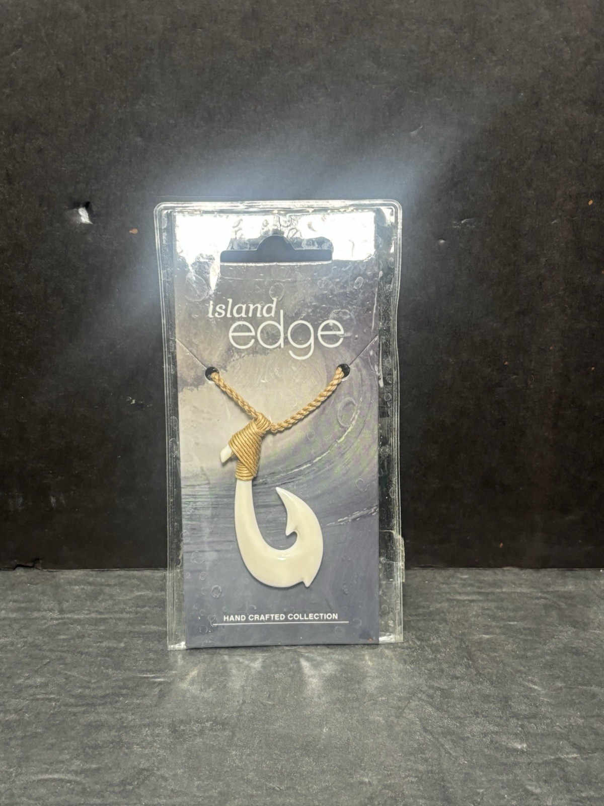 Hawaiian Buffalo Bone 2″ Fish Hook Pendant Adjustable Necklace Choker
