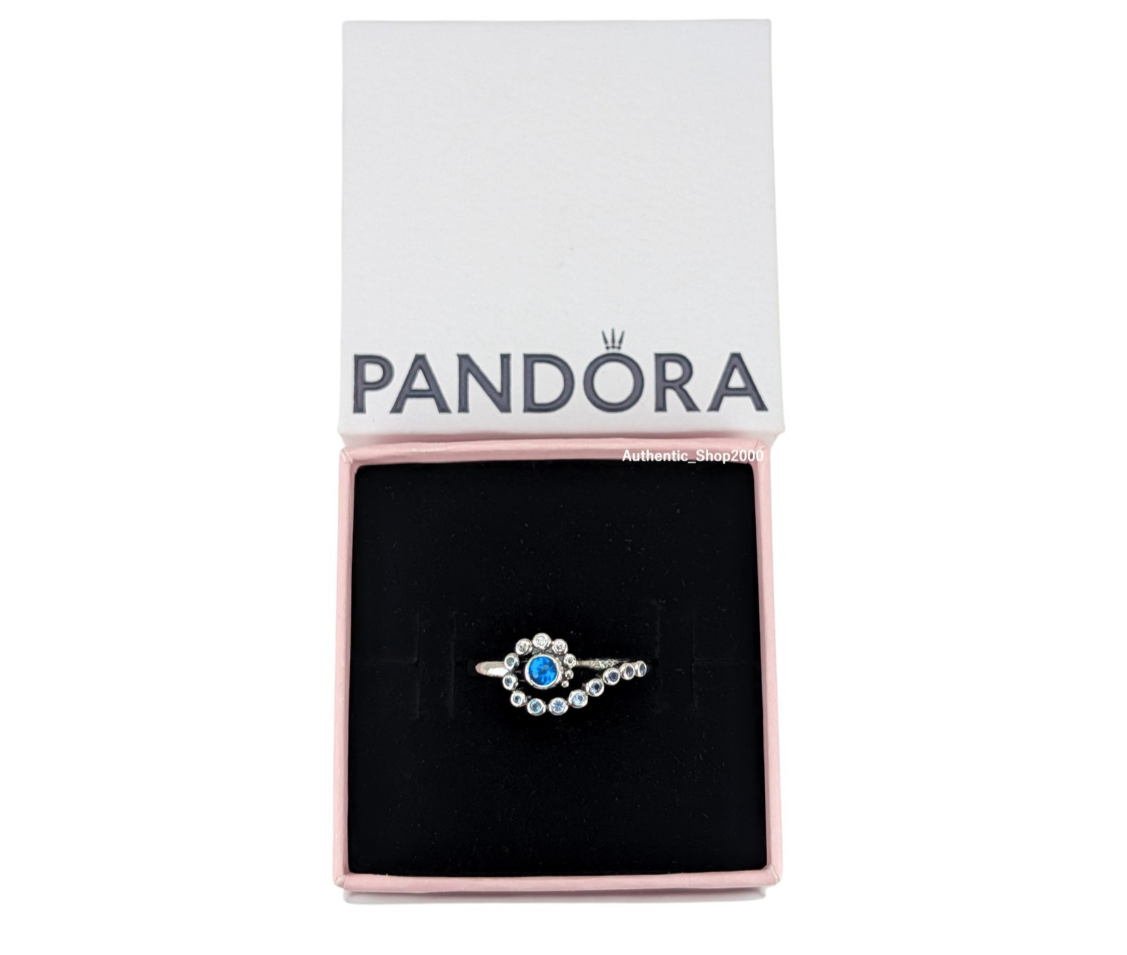 New 100% Authentic PANDORA Disney Moana Swirl Blue Ocean Wave Ring 194641C01