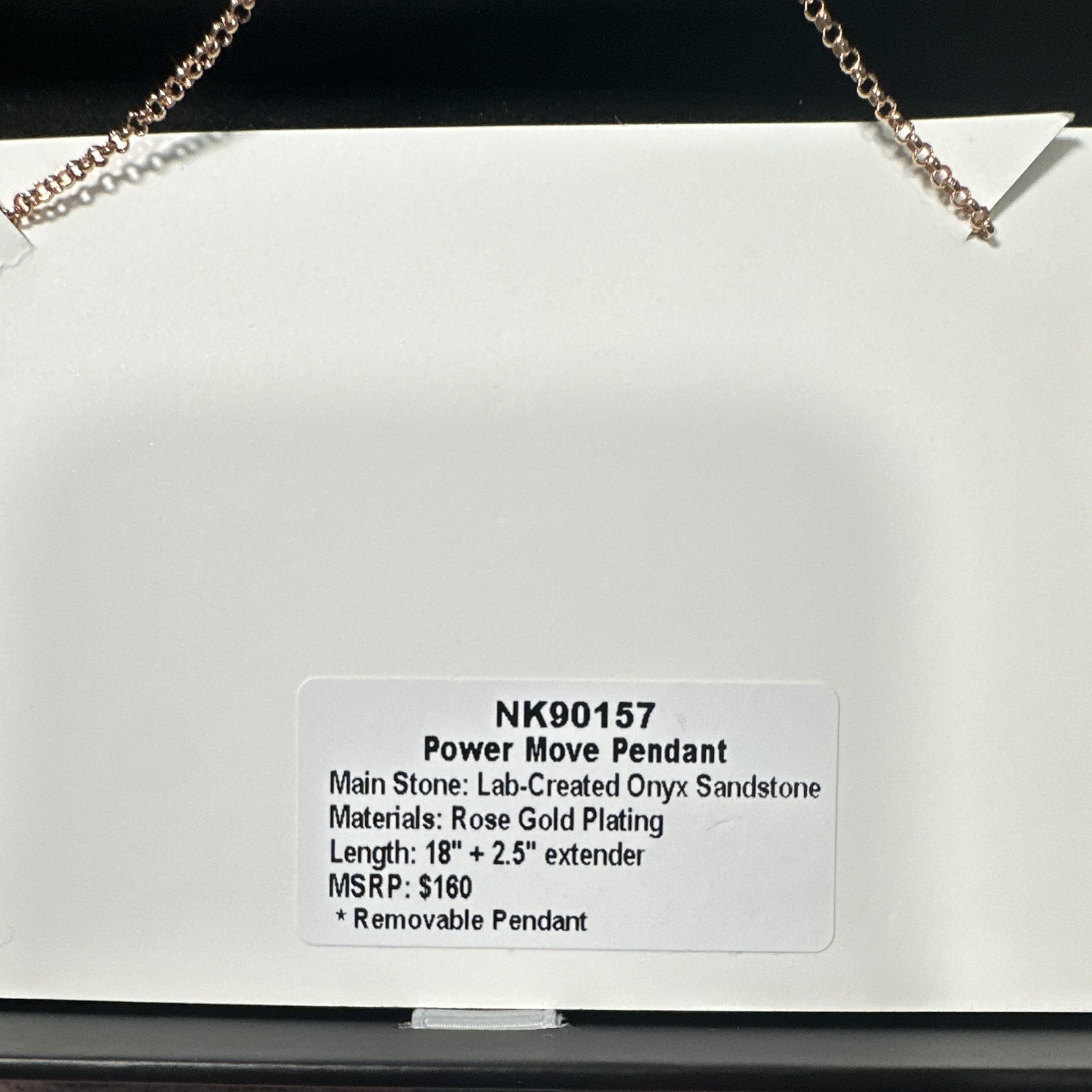 Bomb Party Obsidia Power Move Pendant NR90157. Rose Gold
