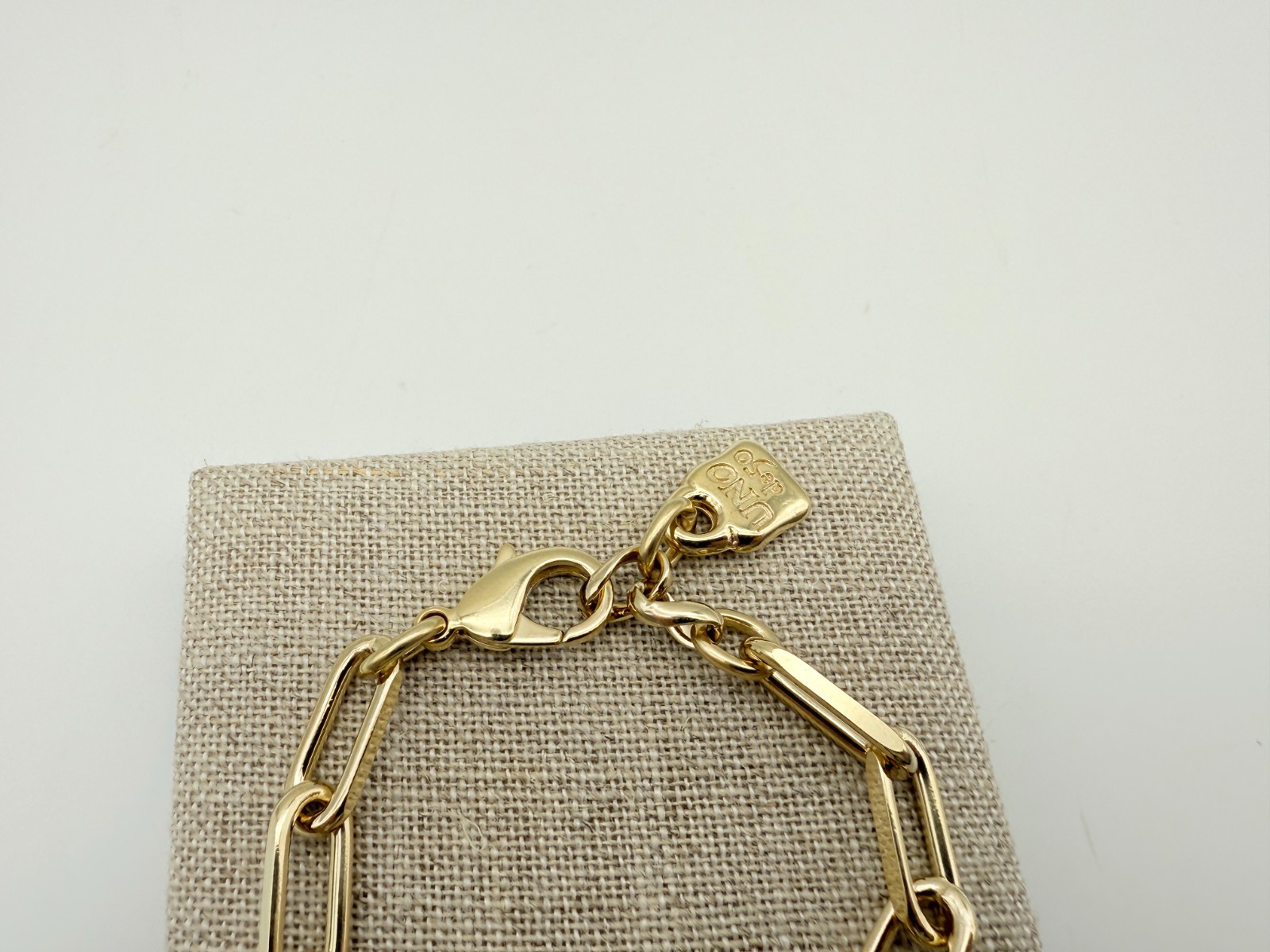 NEW Uno de 50 SER BRAVE 18k Gold Plated Chain Link Bracelet Size Medium