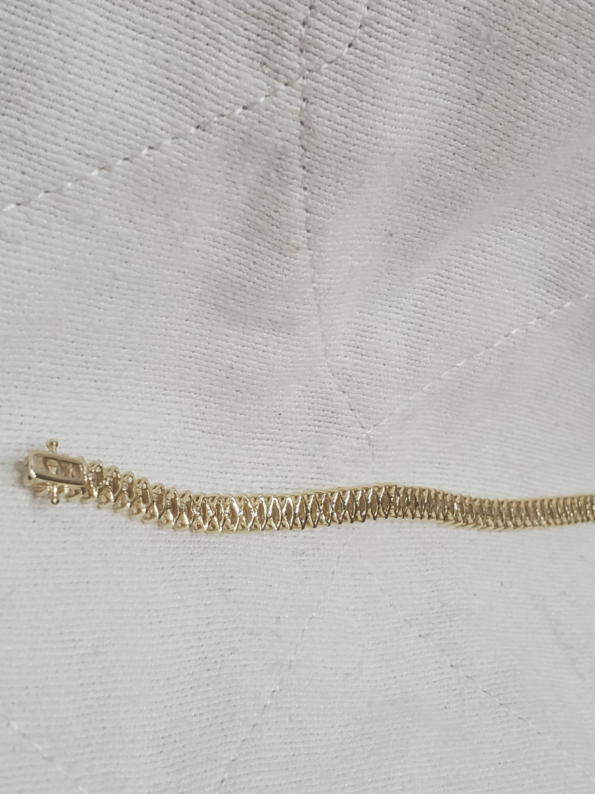 925 FAS Simulated Diamond MARQUISE LINK Tennis Bracelet Gold Plated