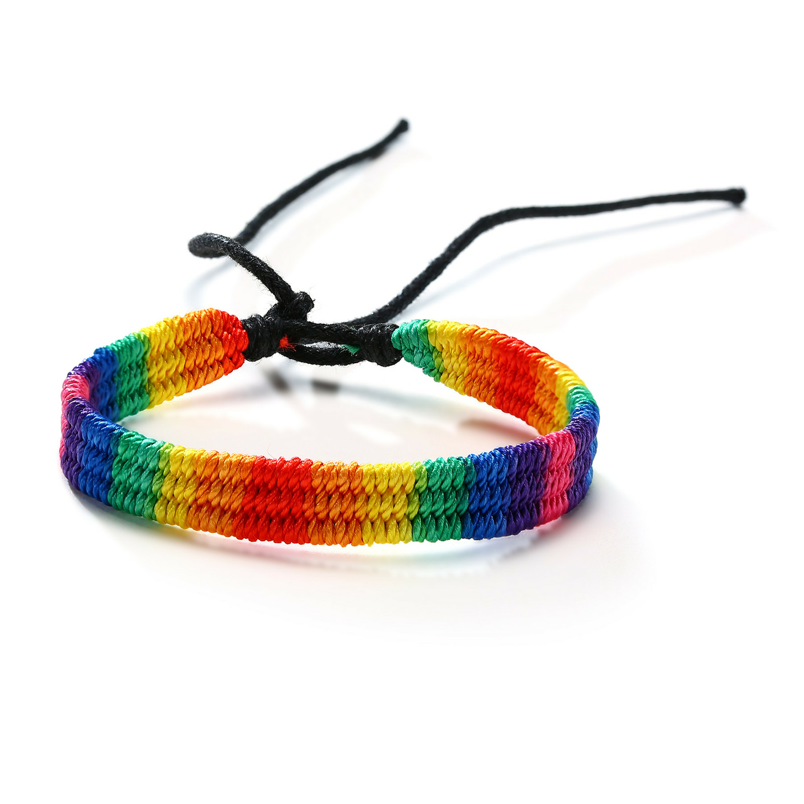 2pcs Rainbow LGBT Lesbian Gay Pride Friendship Briaded Rope Adjustable Bracelets