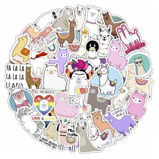 100Pcs for Water Bottles & Laptop Decals – Llama Party Llama Stickers