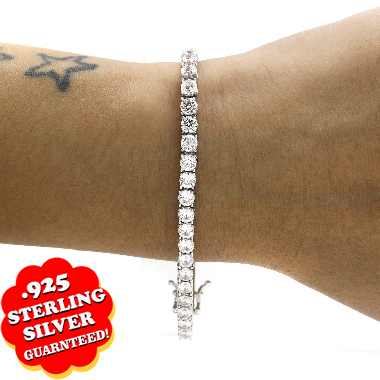 3.50 CT Simulated Diamond Classic Tennis Bracelet Solid 925 Sterling Silver