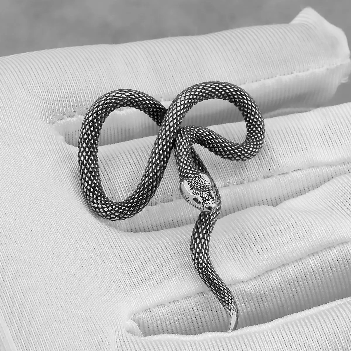 Stainless Steel Animal Snake Pendant Men Women Gothic Punk Hip Hop Handmade
