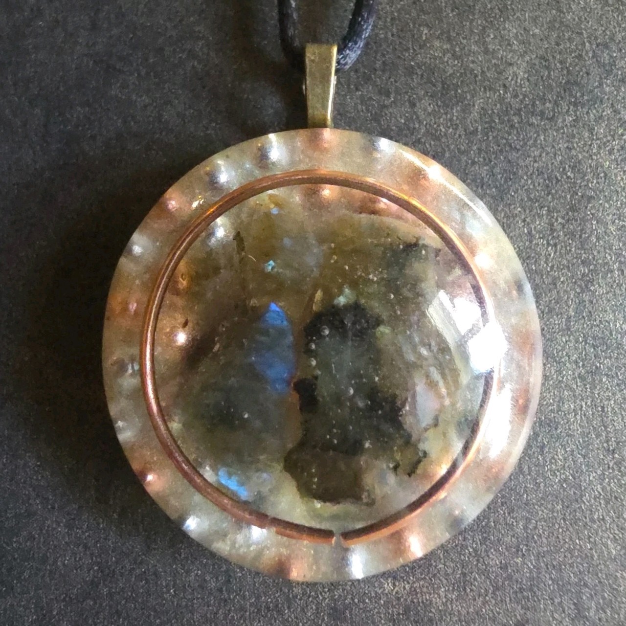 Labradorite Orgonite Orgone Energy Pendant Necklace Spiritual Intuition Psychic