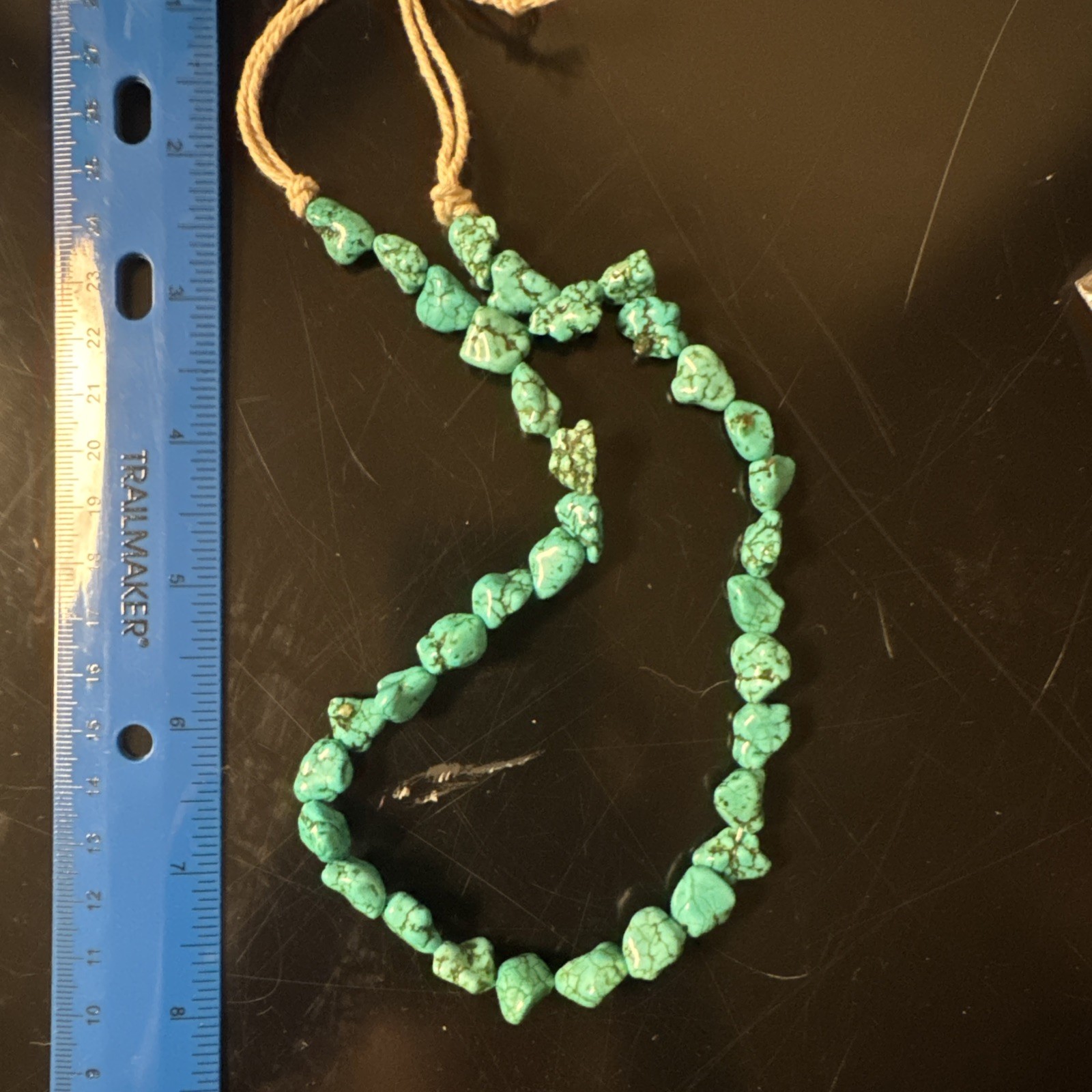 Block Turquoise Tie Back Necklace