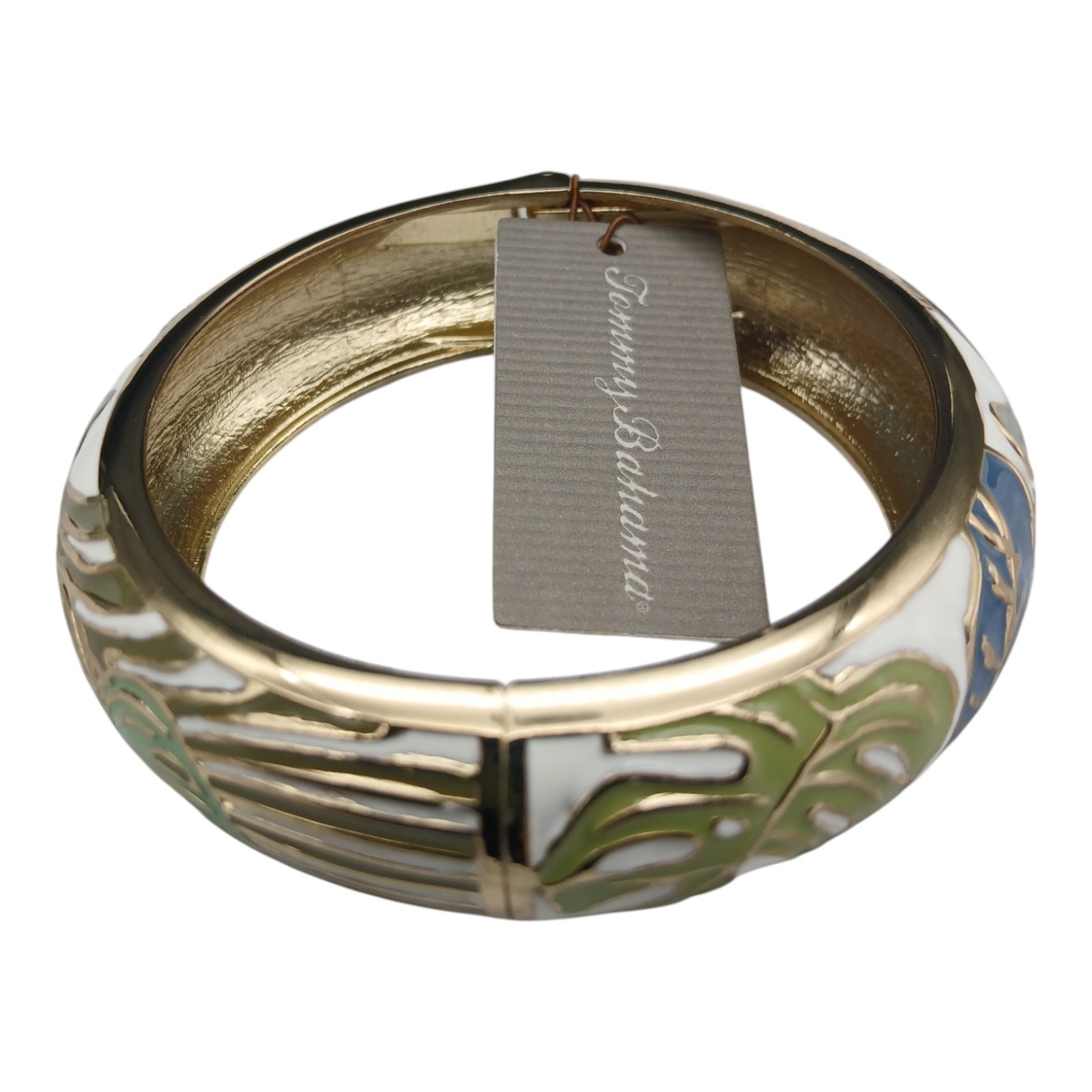 Tommy Bahama Enamel Clamper Bangle Bracelet Cypress Olive NWT