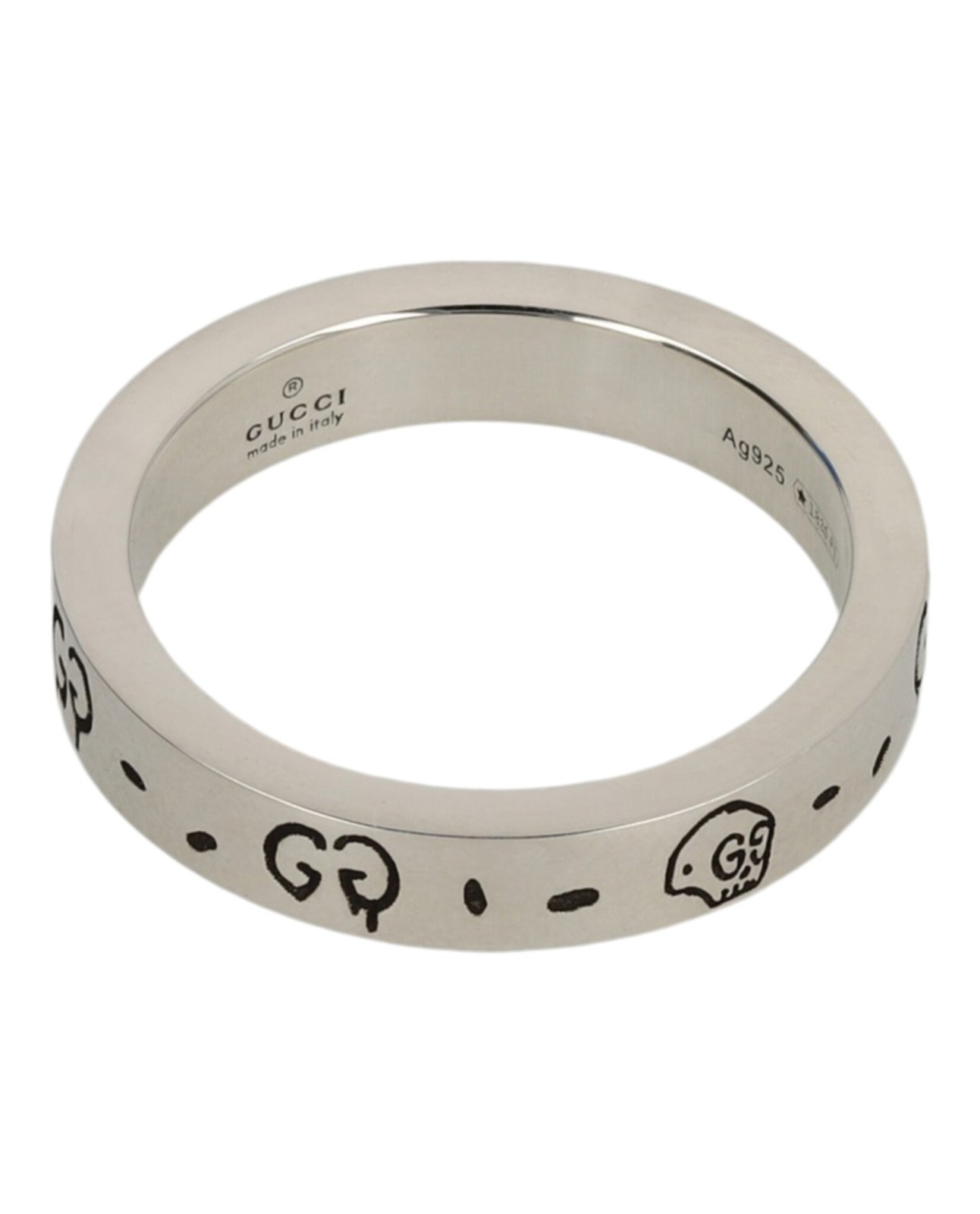 Gucci Womens Sterling Silver Ghost Ring 4MM