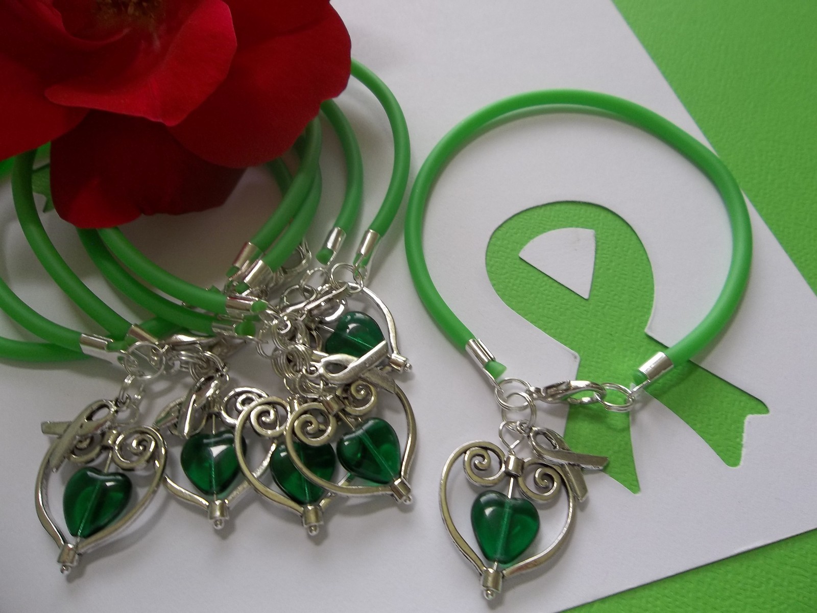 LYMPHOMA CANCER AWARENESS ‘SUPPORT WITH LOVE’ BRACELETS – 6 COUNT