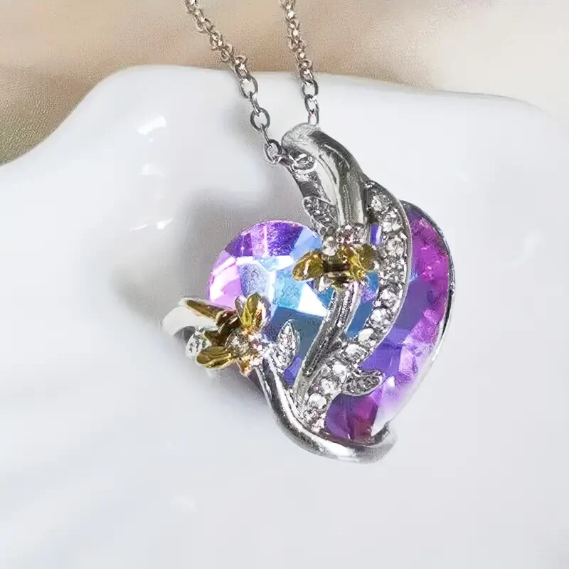 Rainbow Mystical Fire Topaz 925 Sterling Silver Charm Honey Bee Pendant Necklace