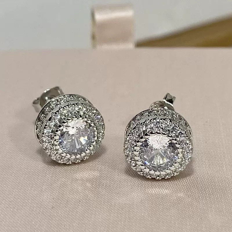 Multi‑Style Women Stud Earrings Cubic Zirconia Round Square Heart Fashion Jewelr