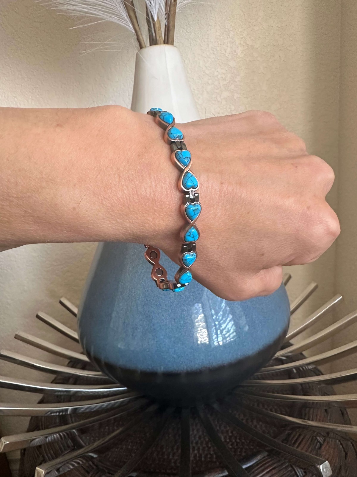 Turquoise Copper Magnetic Bracelet 18 magnets Women Restore Balance Energy Power