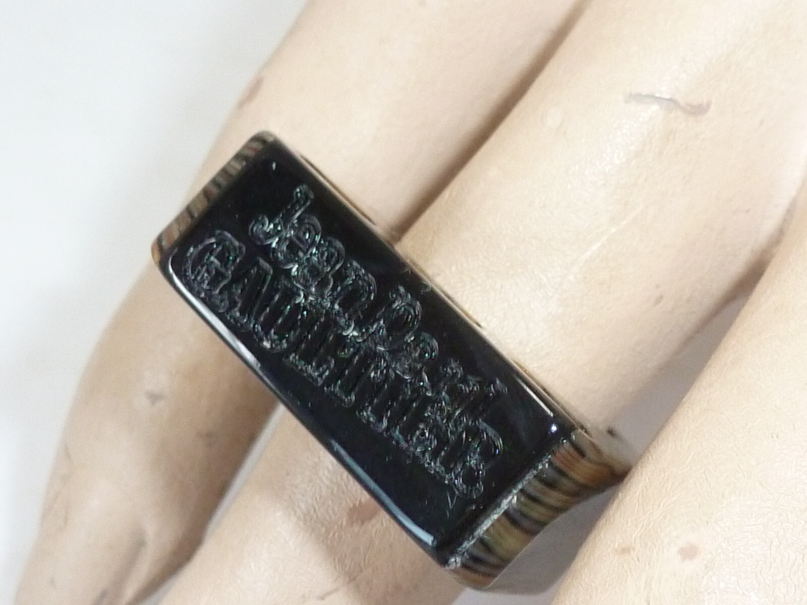 Vintage French Jean Paul Gaultier Ring Brown Beige Mottled