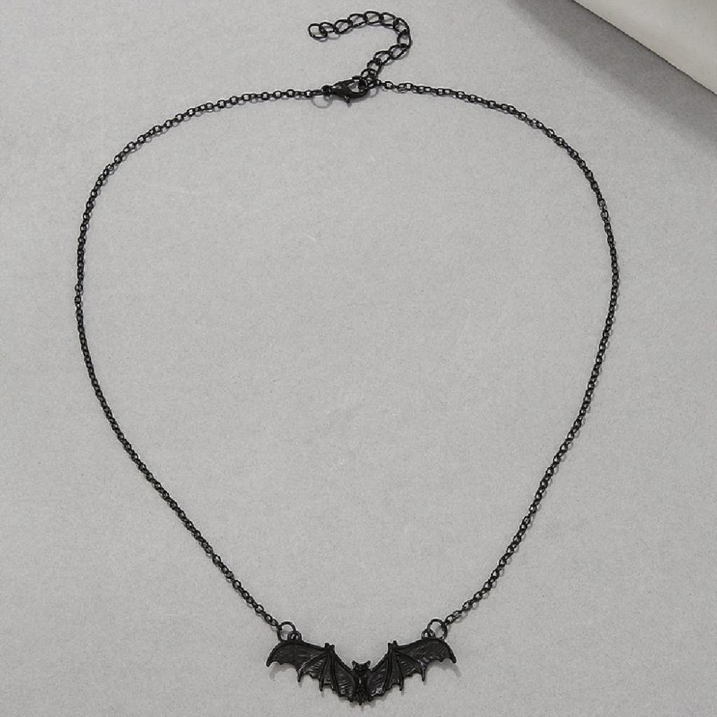 BAT NECKLACE 16″ Chain Flying Wings Spread Charm Pendant Vampire Halloween NEW